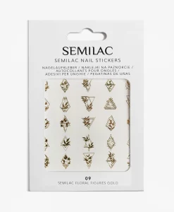 SEMILAC NAIL STICKERS FLORAL FIGURES GOLD 09